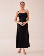 Vestido Satinado Largo Casual