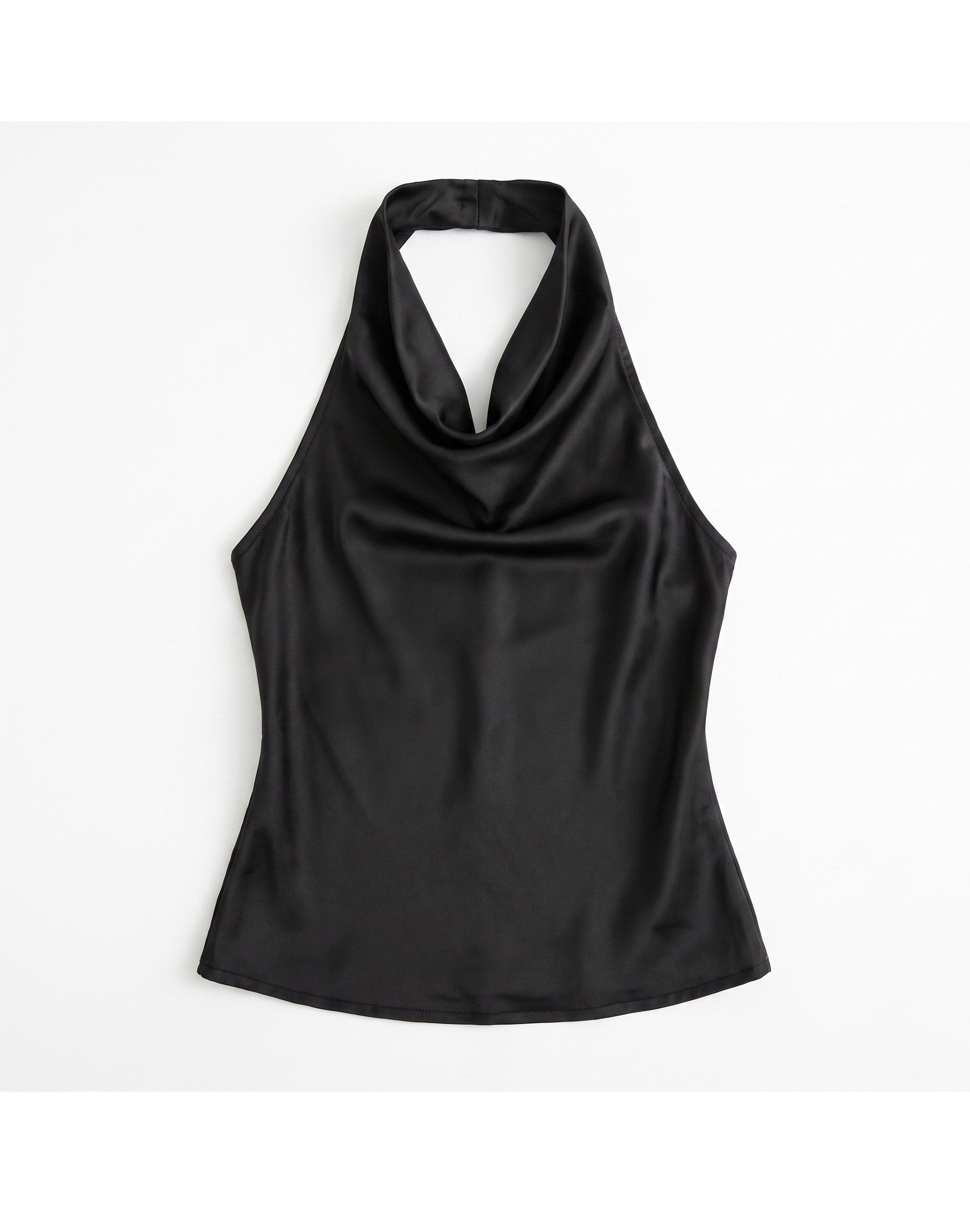 Blusa Halter Satinada Cuello Caído