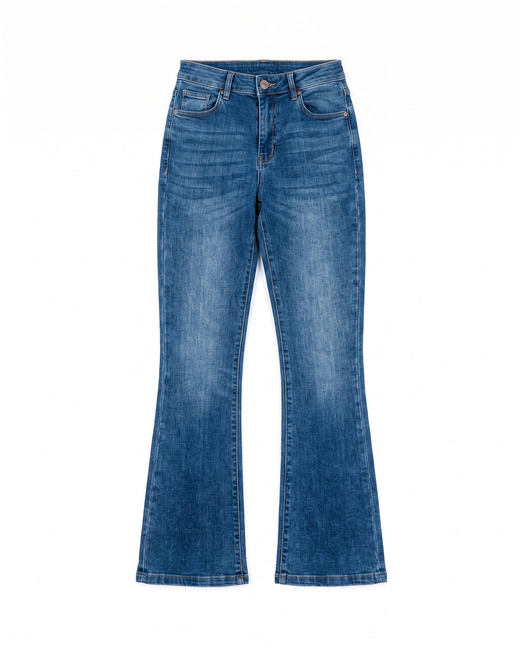 Jeans Bootcut Mezclilla Azul Cinturón