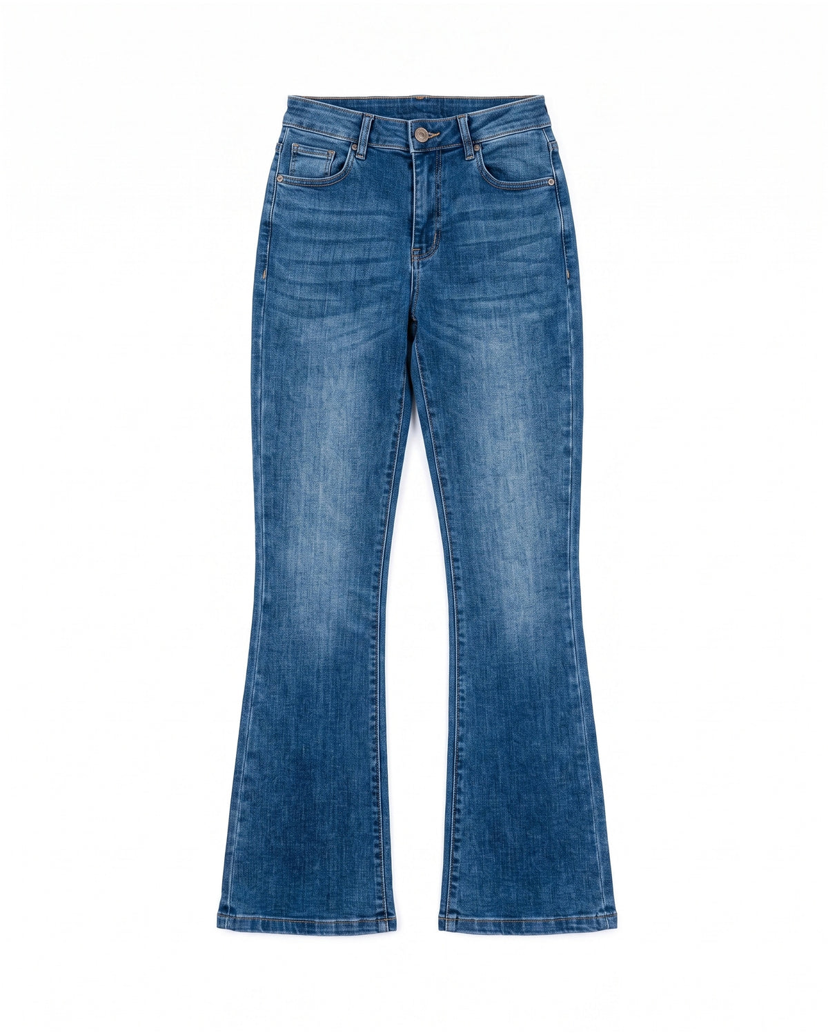 Jeans Bootcut Mezclilla Azul Cinturón