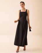 Vestido Largo Negro Espalda Cuadrada