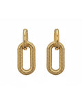 Aretes Eslabón Dorado Texturizado