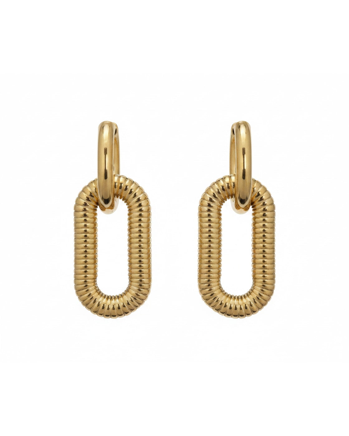 Aretes Eslabón Dorado Texturizado
