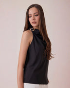 Top Halter Drapeado Elegante
