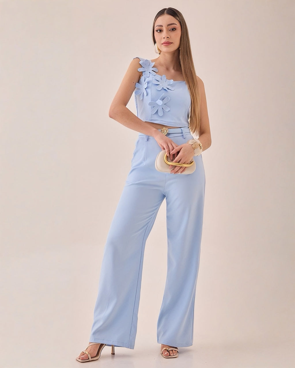 Conjunto de Pantalón y Top de Flores