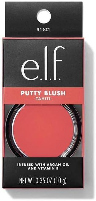 e.l.f. Putty Blush, Creamy & Ultra Pigmented Formula, Infused with Argan Oil & Vitamin E, Turks and Caicos, 0.35 Oz (10g) - Roxanz