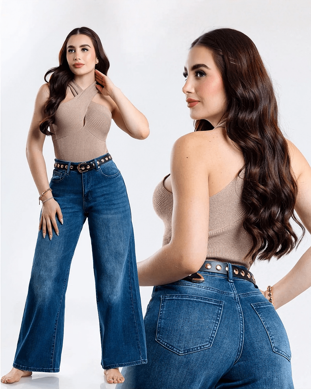 Jeans Loose Wide Leg Azul