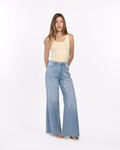 Jeans Flare Mezclilla Claro Cintura Alta