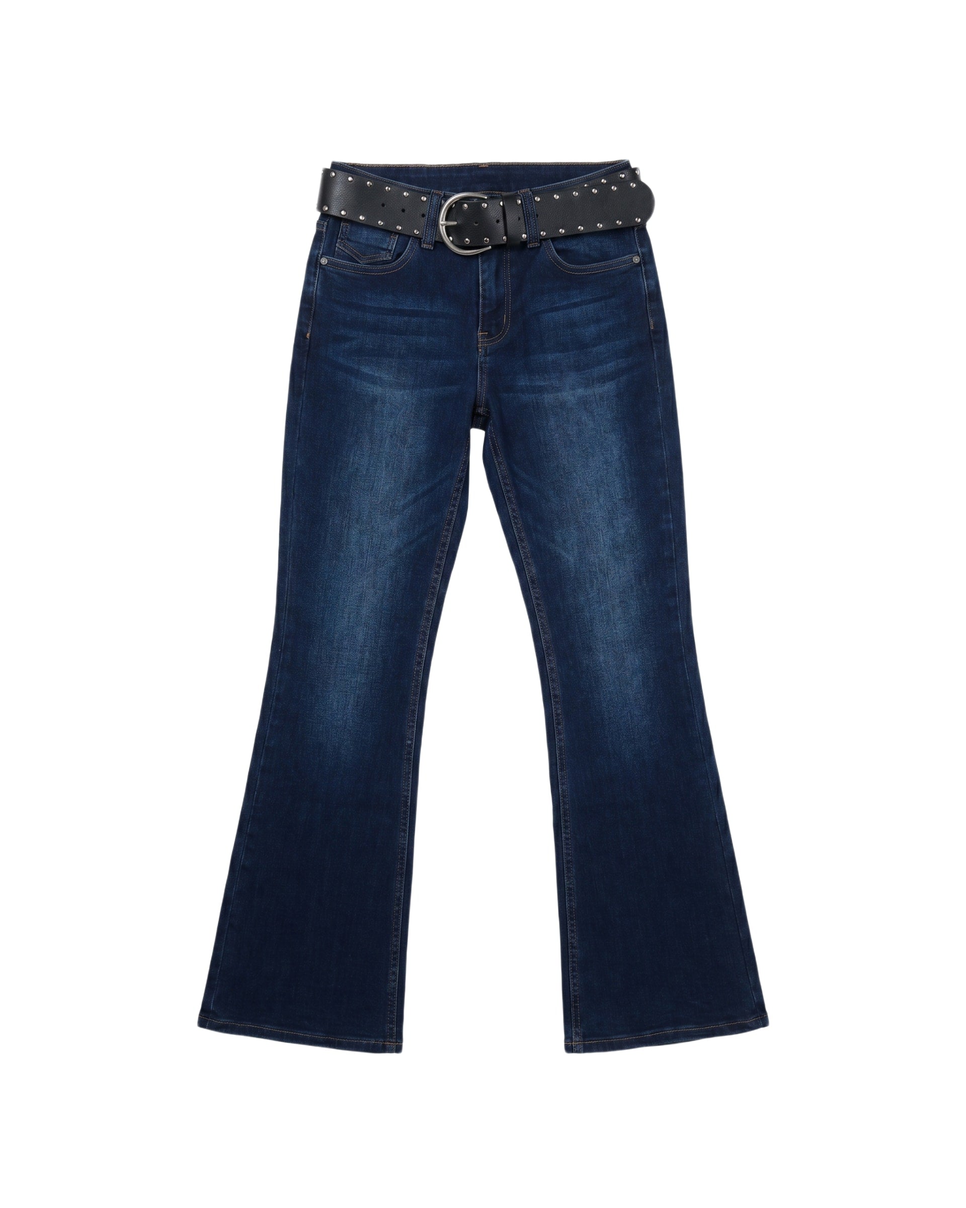Jeans Bootcut Mezclilla Azul Oscuro Cinturón