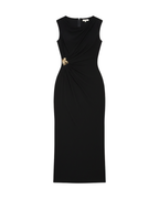 Vestido Largo con Detalle Metálico en la Cintura