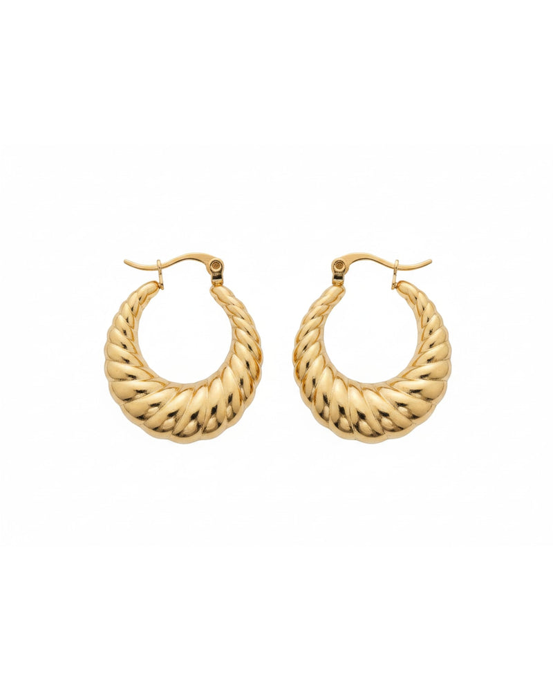 Aretes Arracadas Oro Trenzados Única Dorado