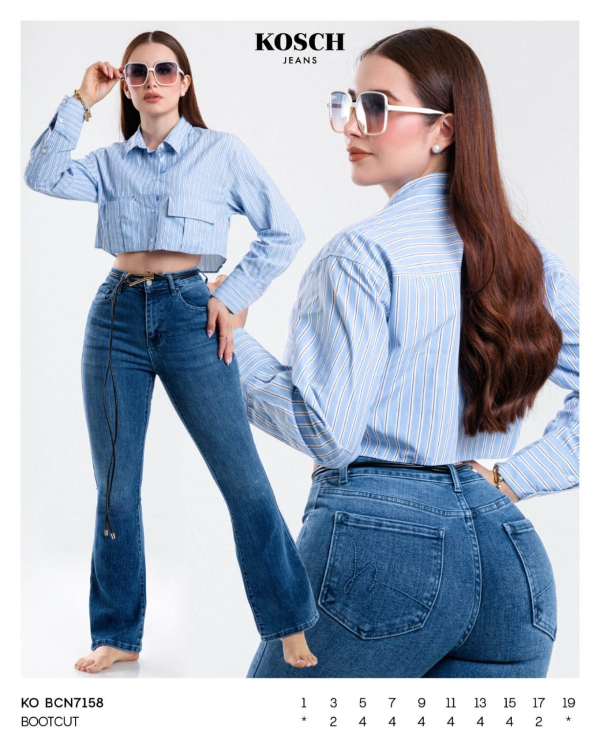 Jeans Bootcut Mezclilla Azul Oscuro Cintura Alta