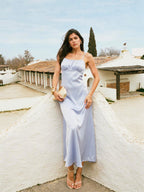Vestido Satinado Largo Casual