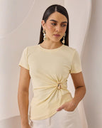 Playera Manga Corta Botón