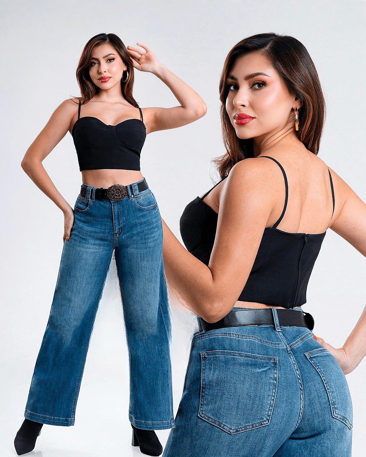 Jeans Wide Pierna Confort