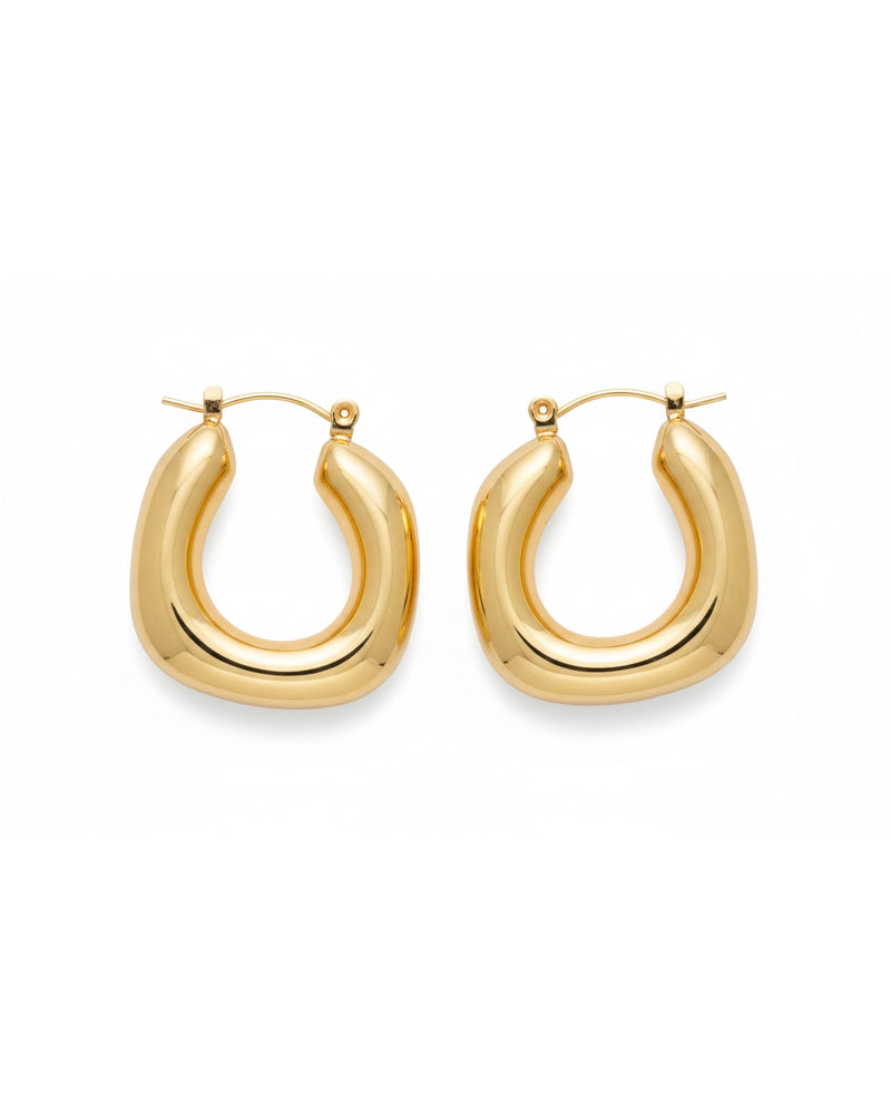 Aretes Arracadas Doradas Lisas Única Dorado