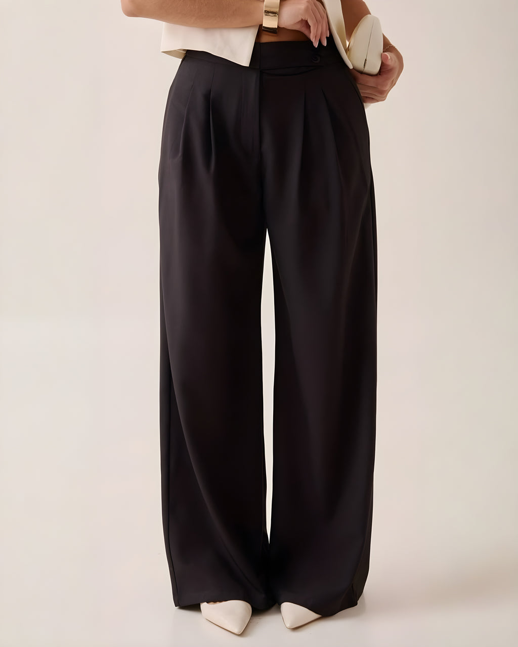 Pantalón Wide Leg Cruzado Tinto