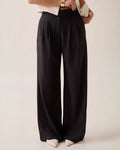 Pantalón Wide Leg Cruzado Tinto