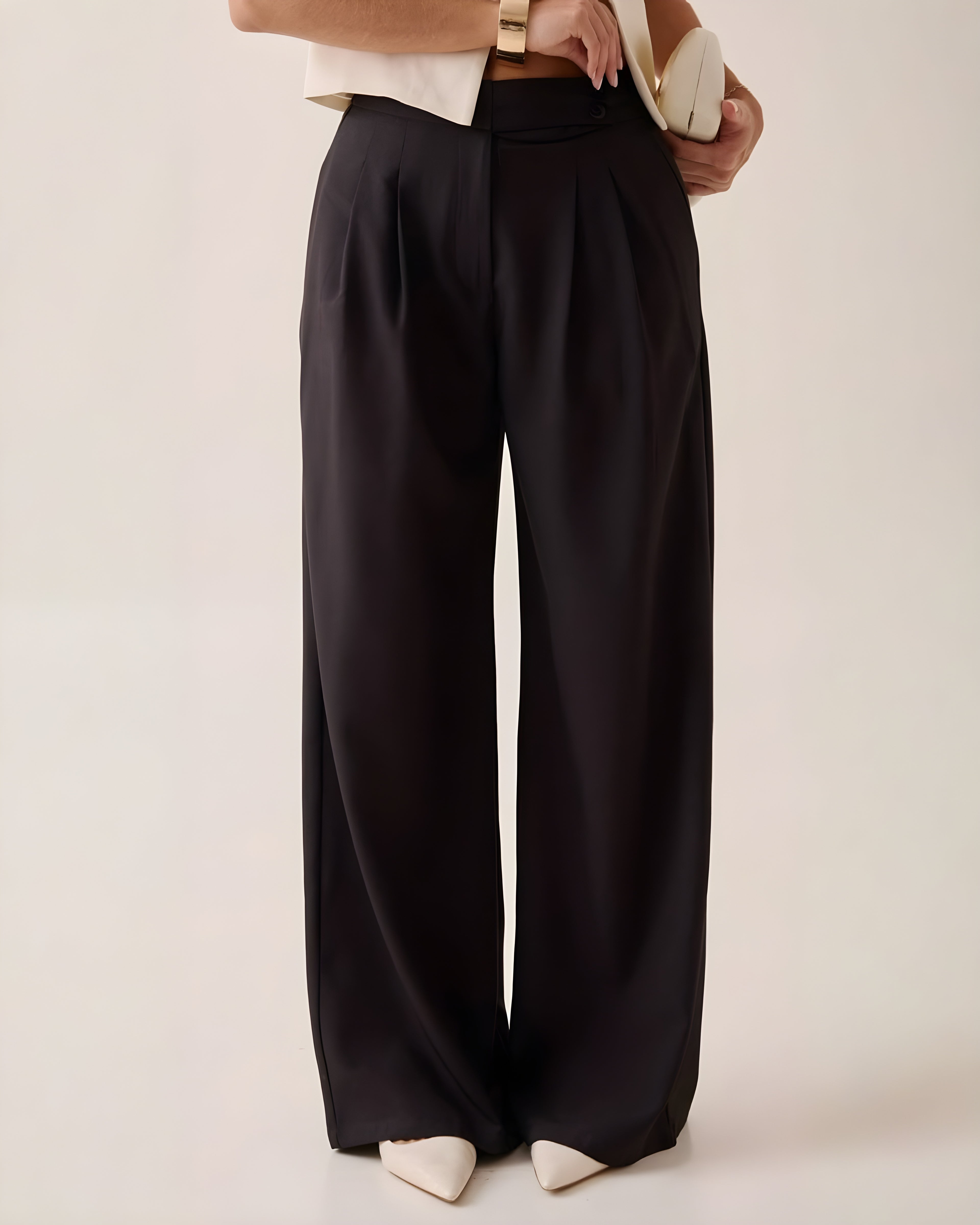 Pantalón Wide Leg Cruzado Tinto