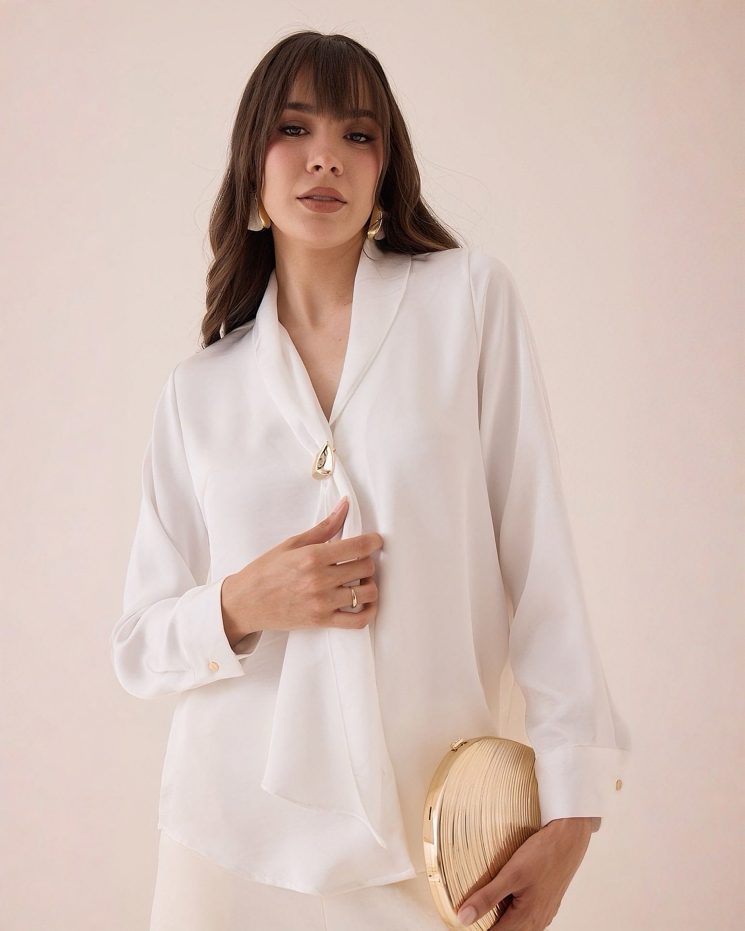 Blusa Manga Larga Satinada