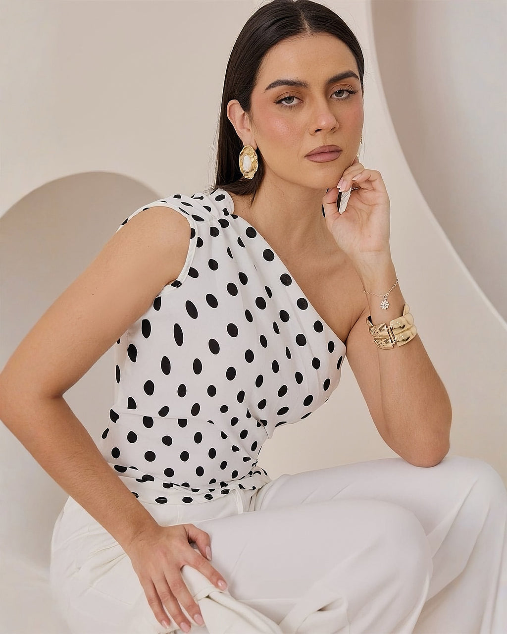 Top Asimétrico Lunares