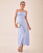 Vestido Satinado Largo Casual