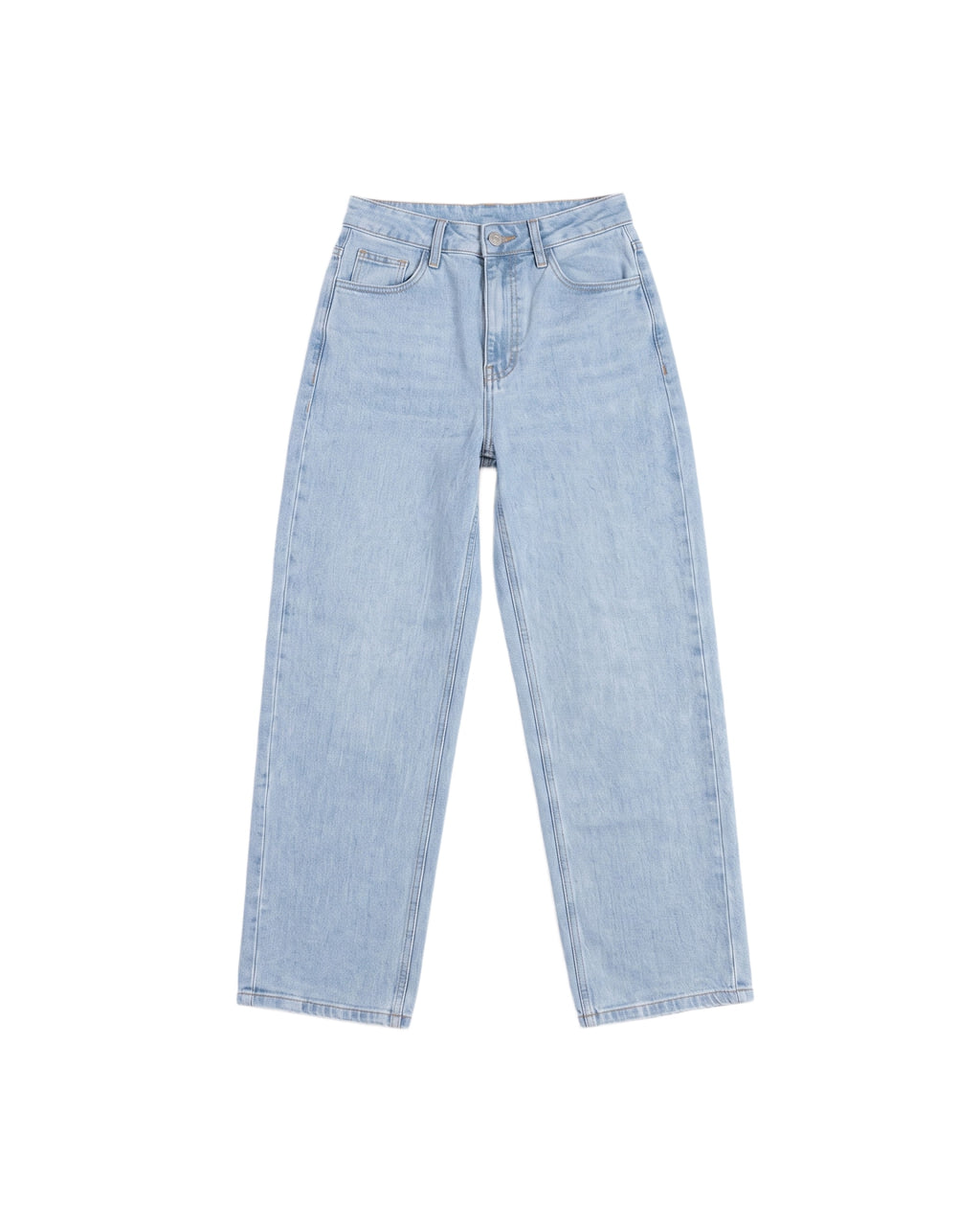 Jeans Wide Leg Mezclilla Claro Tiro Alto