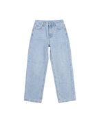 Jeans Wide Leg Mezclilla Claro Tiro Alto