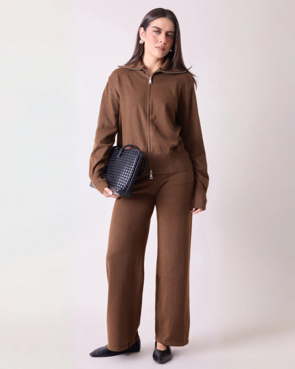 Conjunto de Cuello Alto Café
