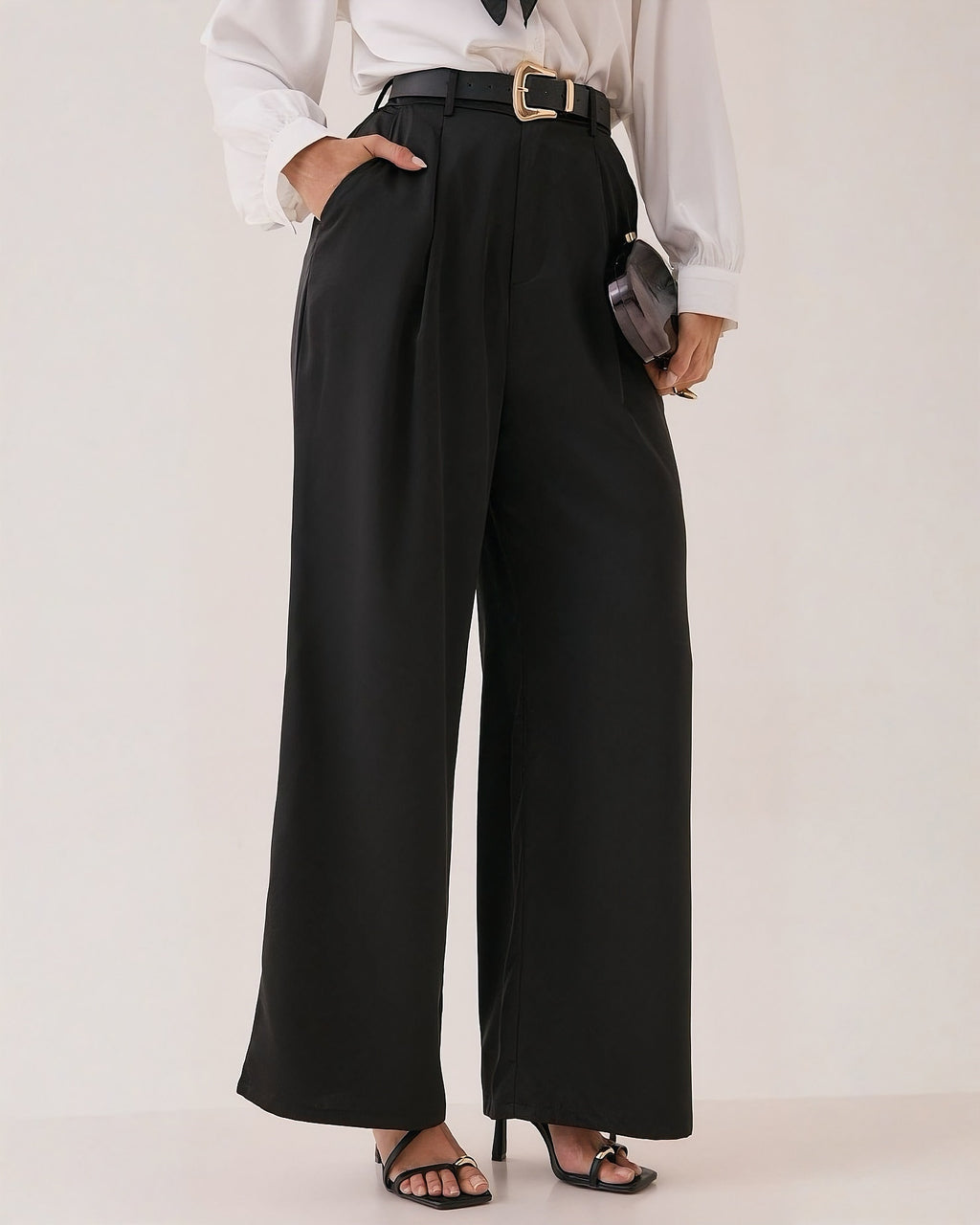 Pantalón Wide Leg Liso Elegante