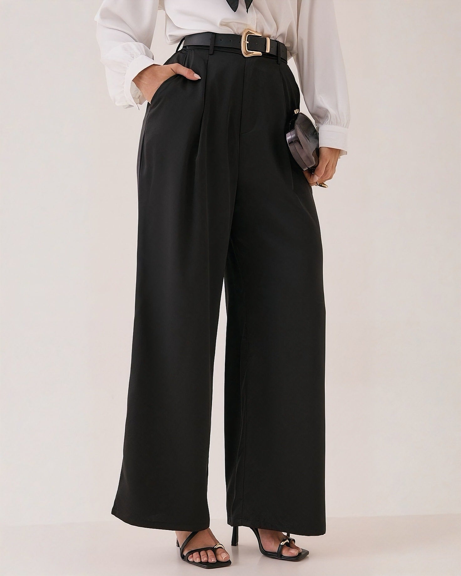 Pantalón Wide Leg Liso Elegante