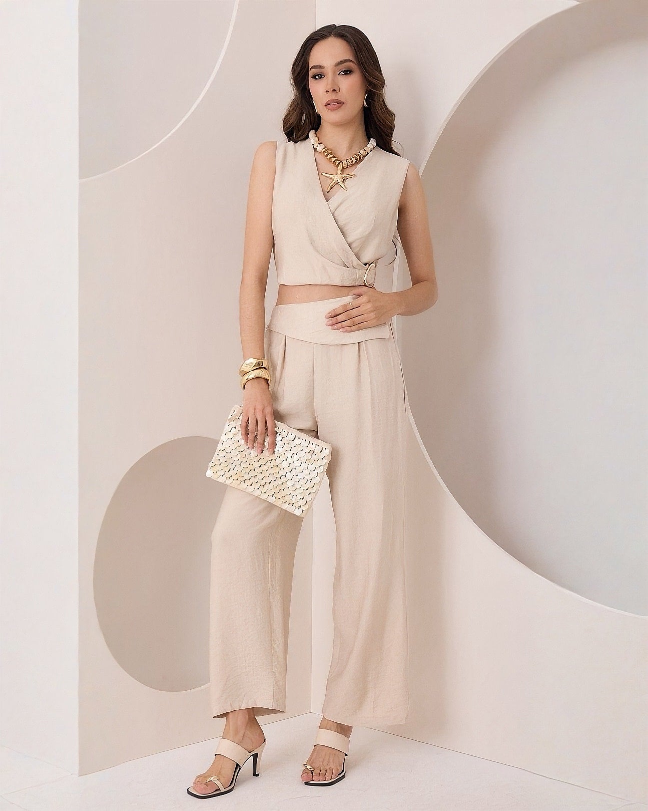 Conjunto Cropped Palazzo Casual