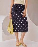 Falda Midi Estampado Lunares
