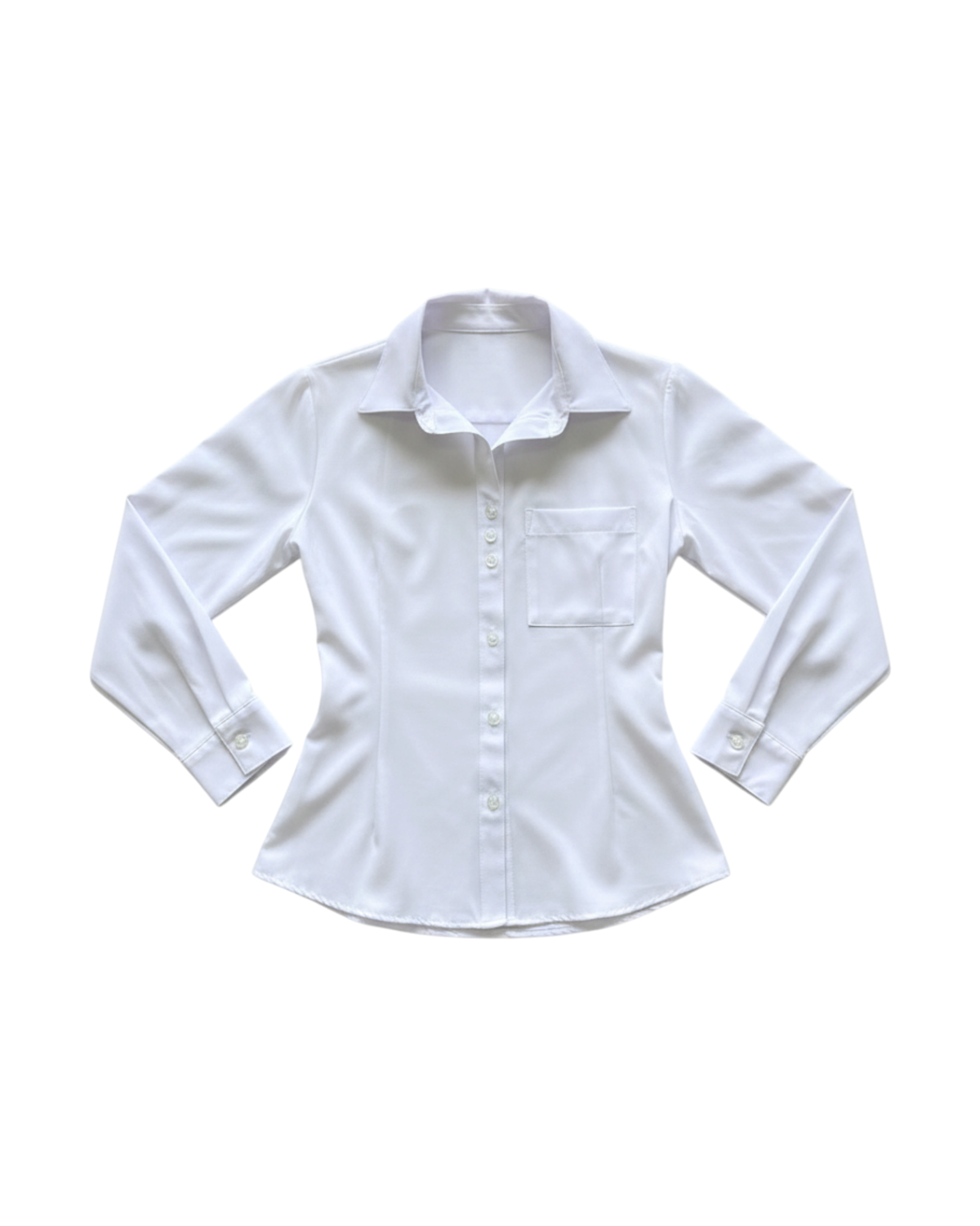 Camisa Ajustada Casual Blanca