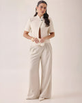 Pantalón Wide Leg Cruzado Tinto
