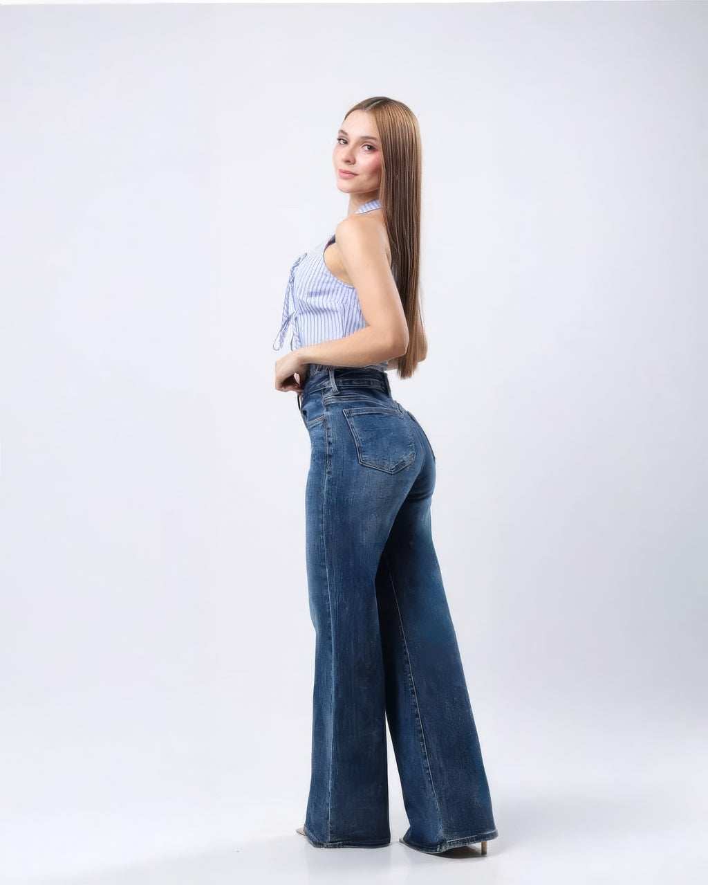 Jeans Palazzo Mezclilla Azul Oscuro