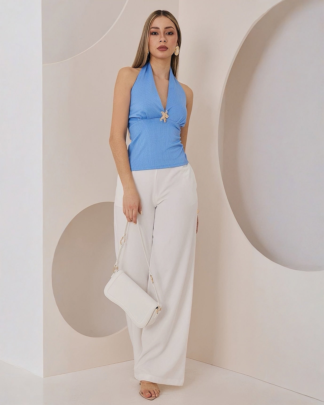 Top Acanalado Cuello Halter