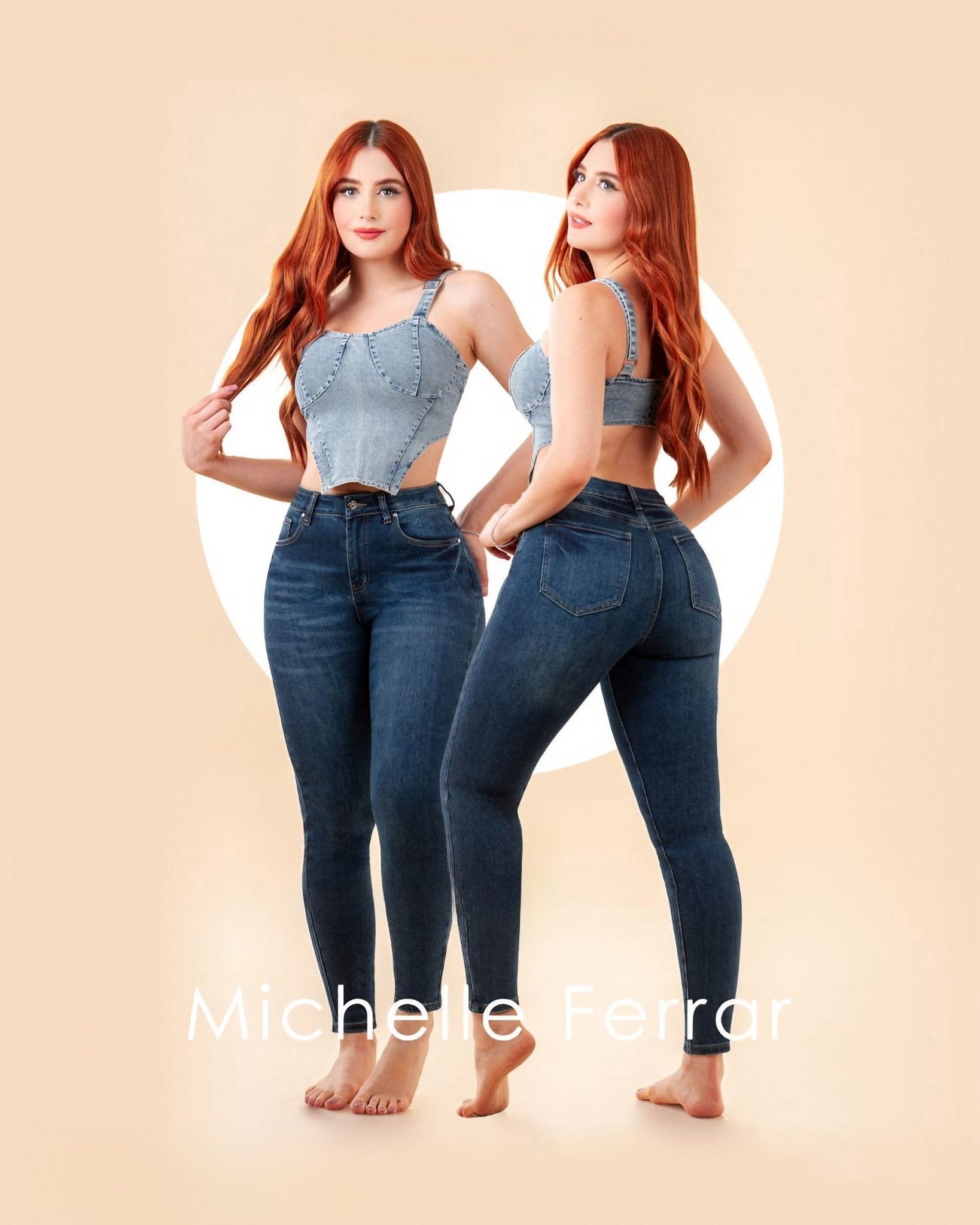 Jeans Ajustados de Talle Alto Michelle Ferrar SKN5278 E Estilo Skinny Perfect Fit - Roxanz