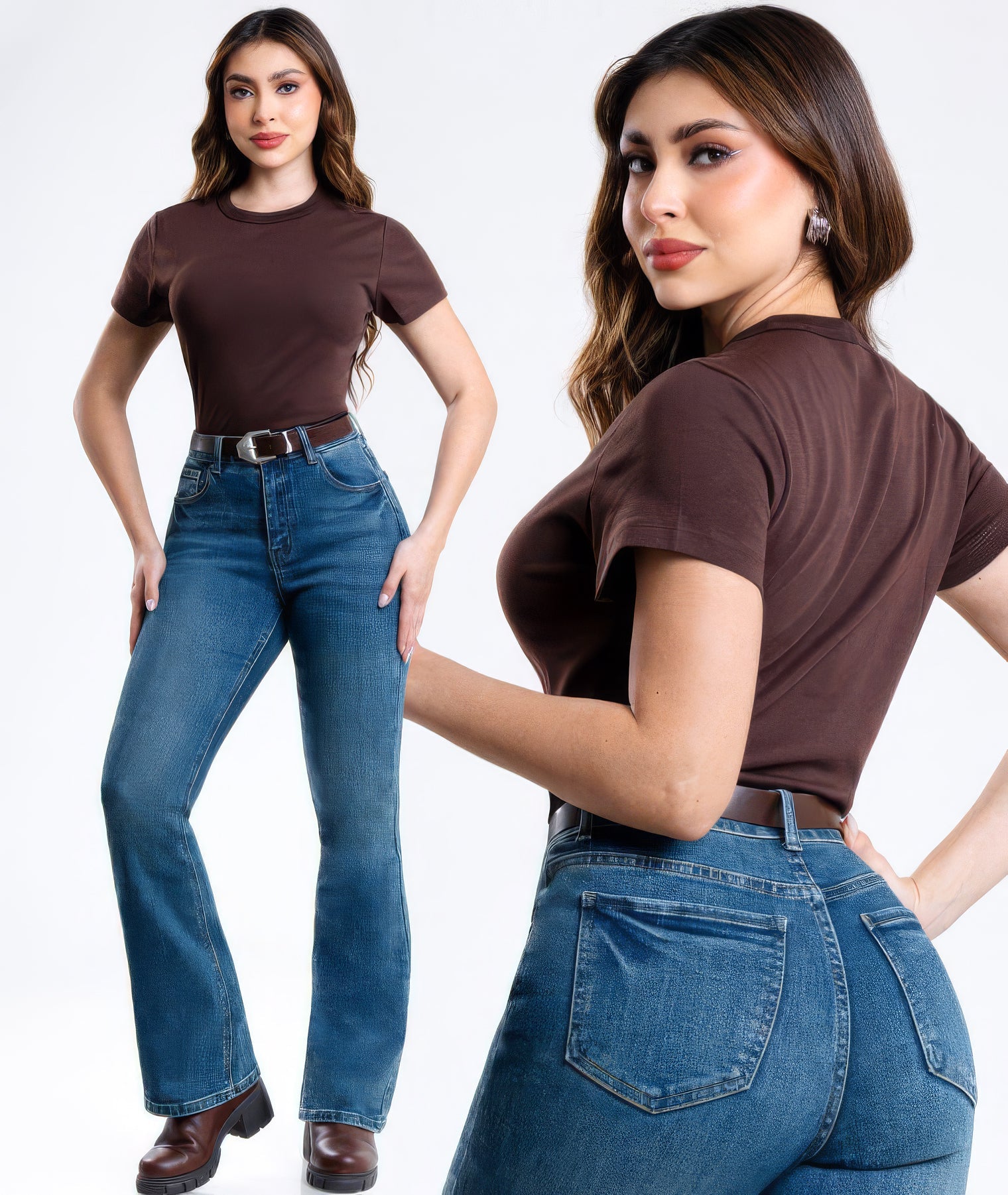 Jeans Bootcut de Mujer Tiro Alto Azul Casual - ROXANZ