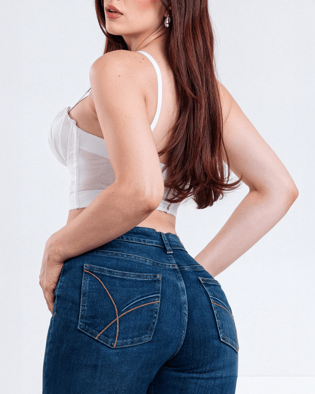 Jeans Bootcut de Mujer Tiro Alto Azul Oscuro Michelle Ferrar - ROXANZ
