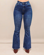 Jeans Campana Azul de Tiro Alto para Mujer - ROXANZ