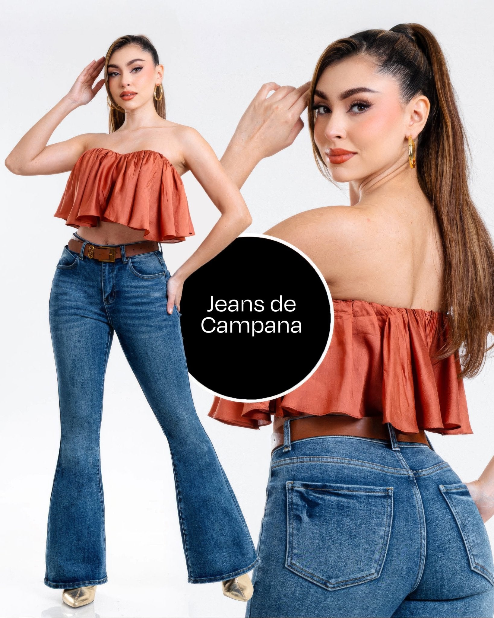 Jeans Campana Azul para Mujer - ROXANZ