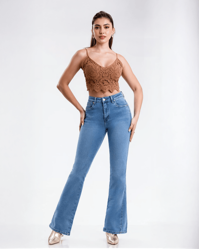 Jeans Campana de Mujer Tiro Alto Juliette Fashion - ROXANZ