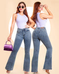 Jeans Campana de Mujer Tiro Alto Michelle Ferrar - ROXANZ