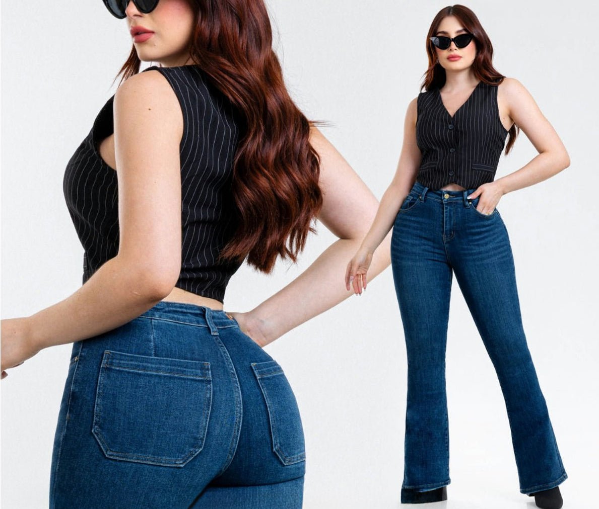 Jeans Corte Bota Azul para Mujer Moda Casual - ROXANZ