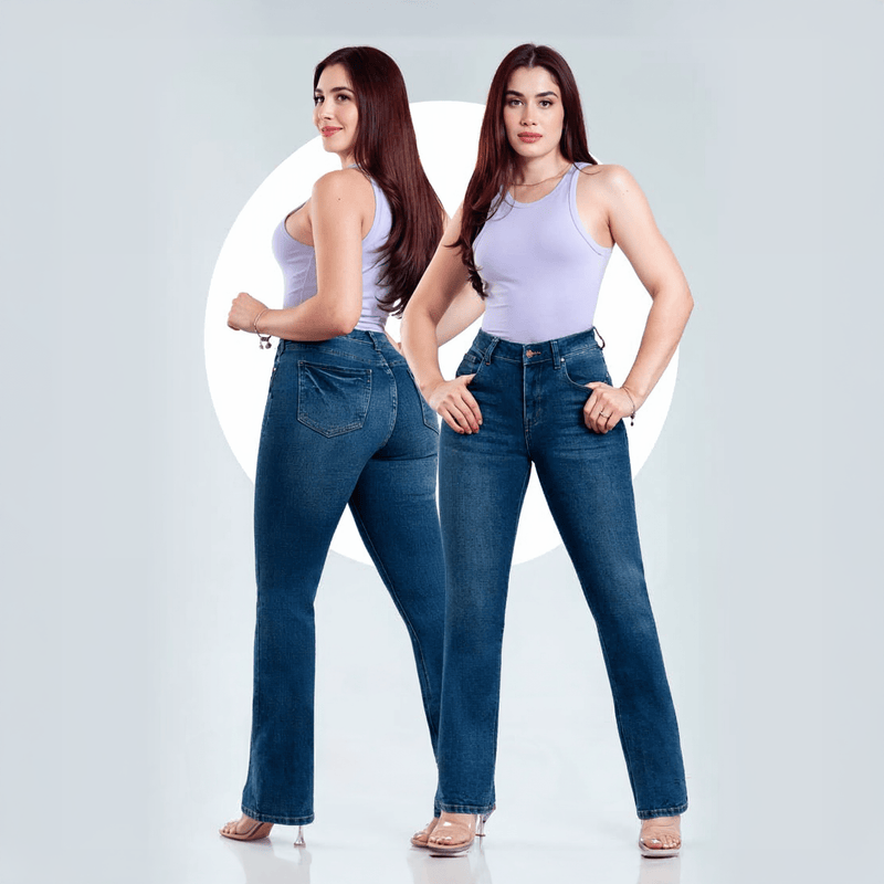 Jeans Corte Recto Michelle Ferrar para Mujer - ROXANZ