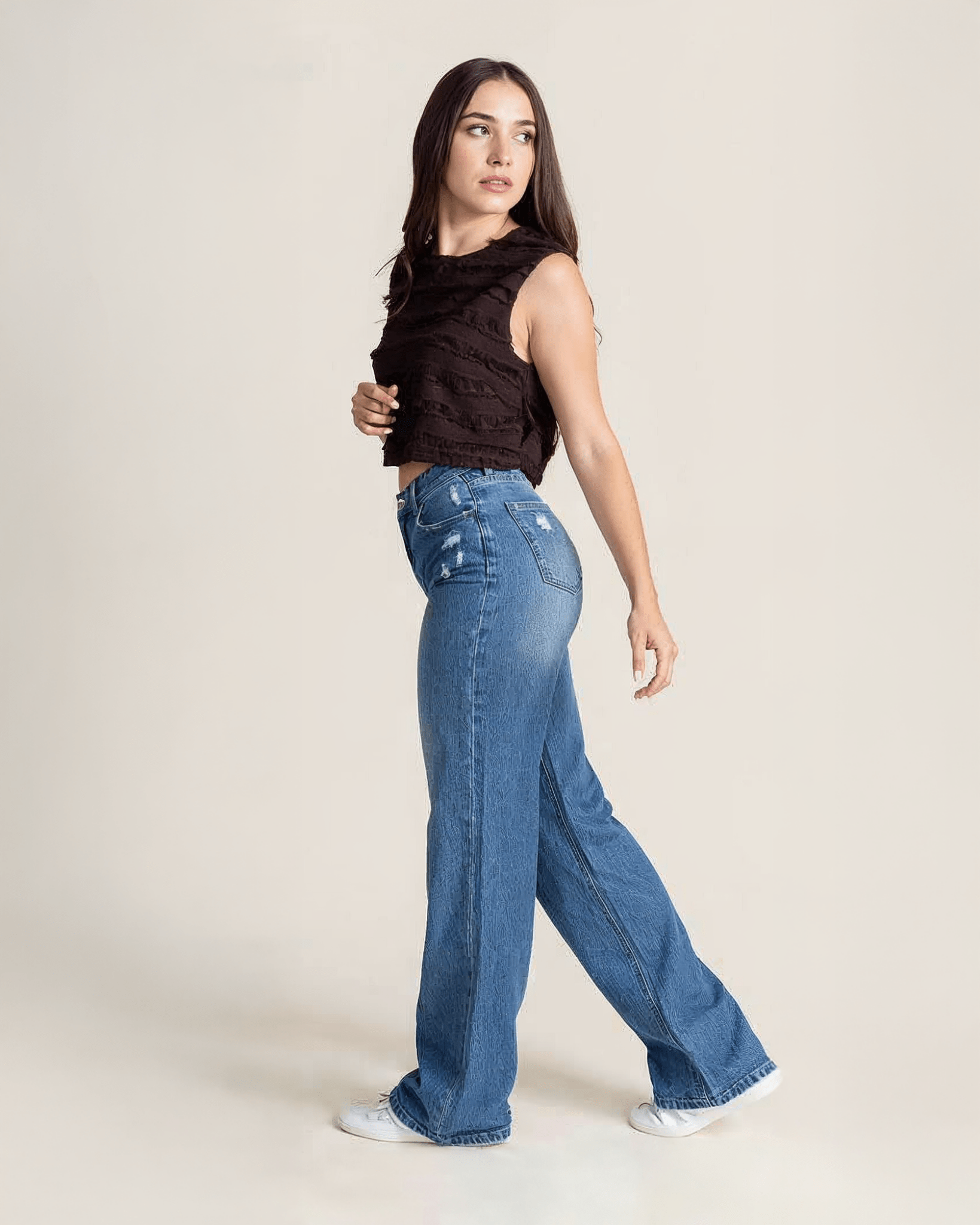 Jeans Rectos de Mezclilla para Mujer Tiro Alto JS Denim Soft - ROXANZ