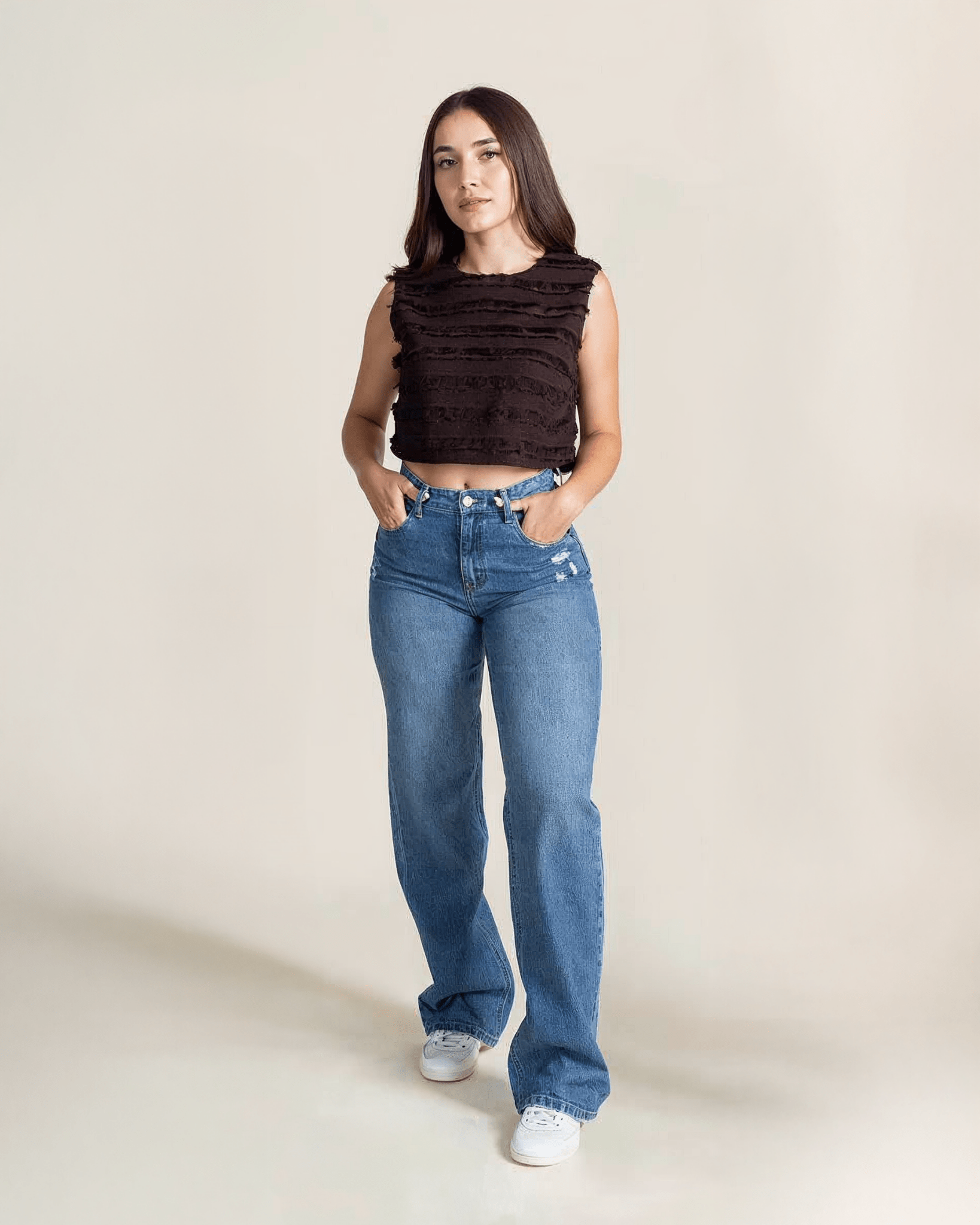 Jeans Rectos de Mezclilla para Mujer Tiro Alto JS Denim Soft - ROXANZ