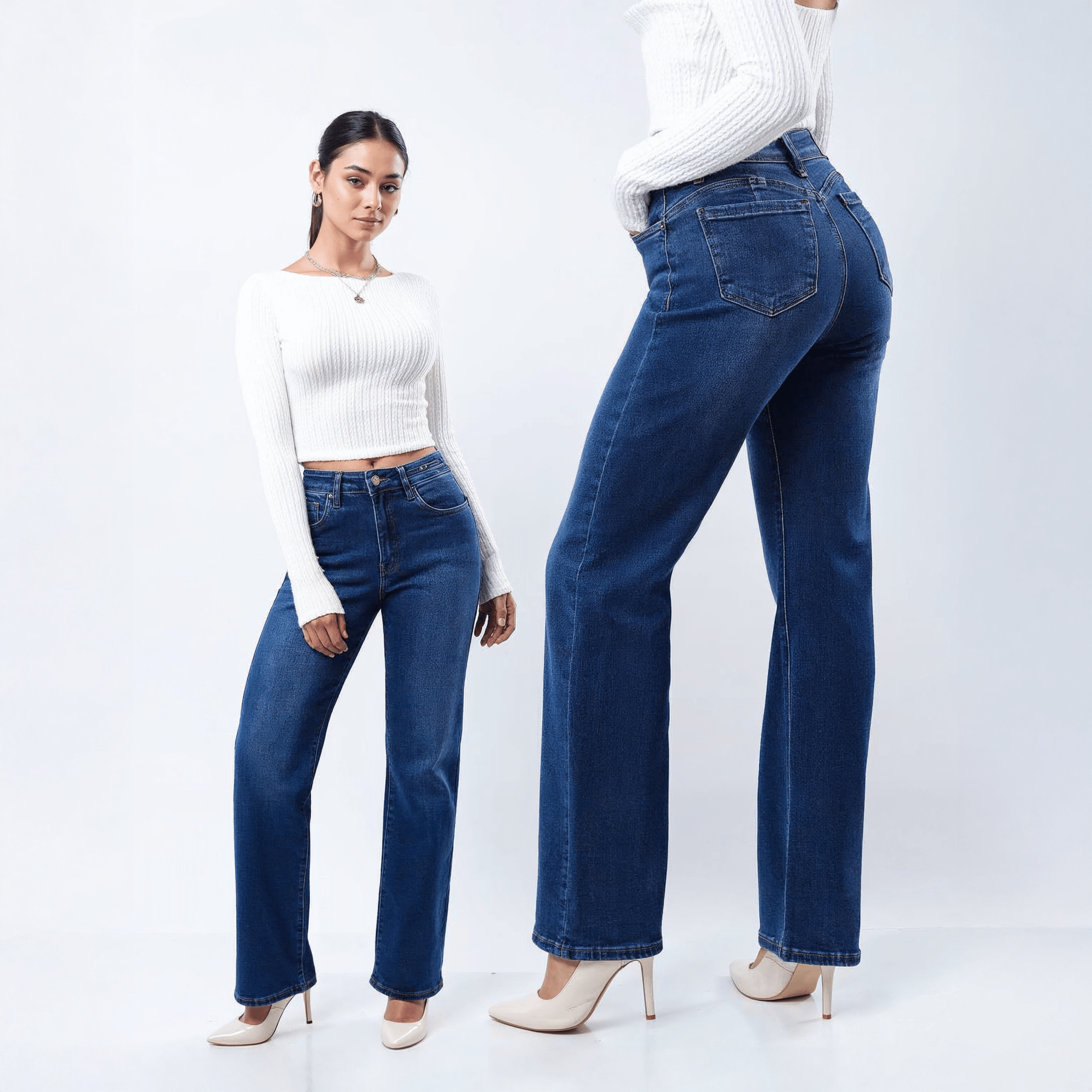 Jeans Wide Fit Modelo Para Mujeres - ROXANZ