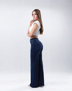 Jeans Wide Leg Azul Oscuro para Mujer - ROXANZ
